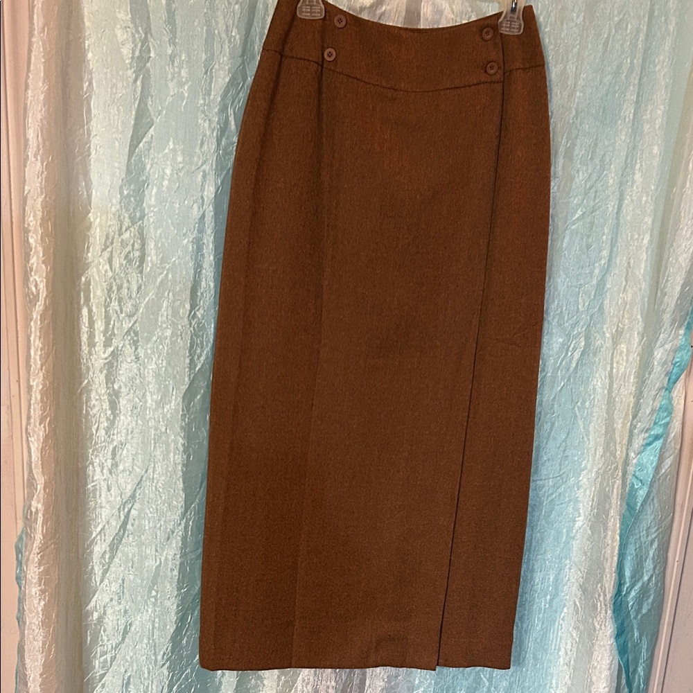 Chic Brown Wrap Pencil Skirt for Women